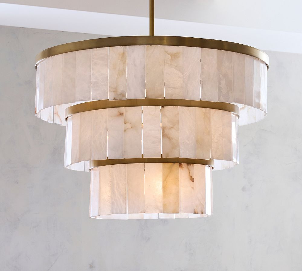 Windham Alabaster 3 Tier Chandelier (35") | Pottery Barn (US)