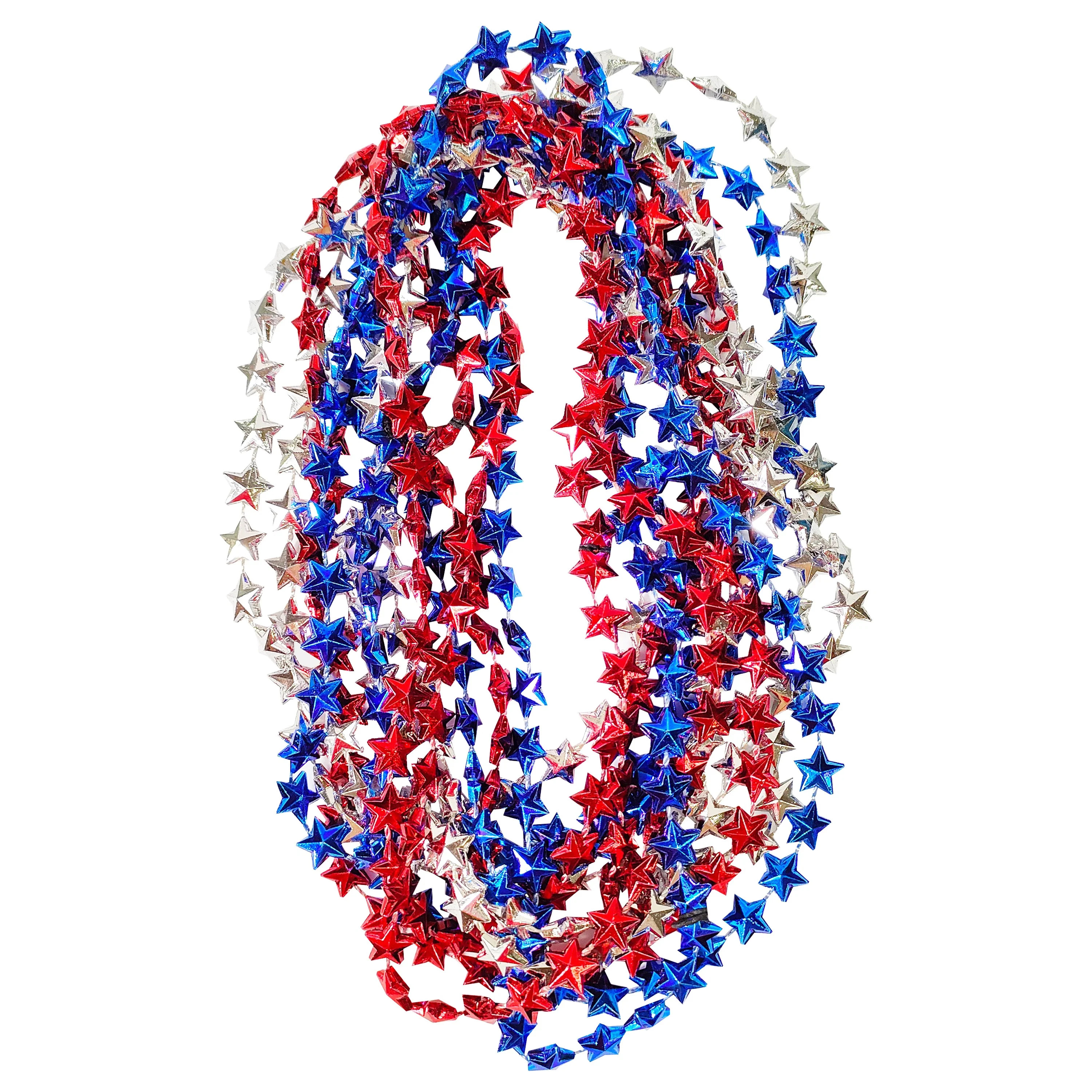 Way to Celebrate Patriotic Beaded Necklace, 6PK | Walmart (US)