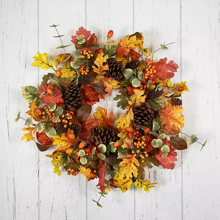 Berries and Pinecones Fall Wreath | Kirklands