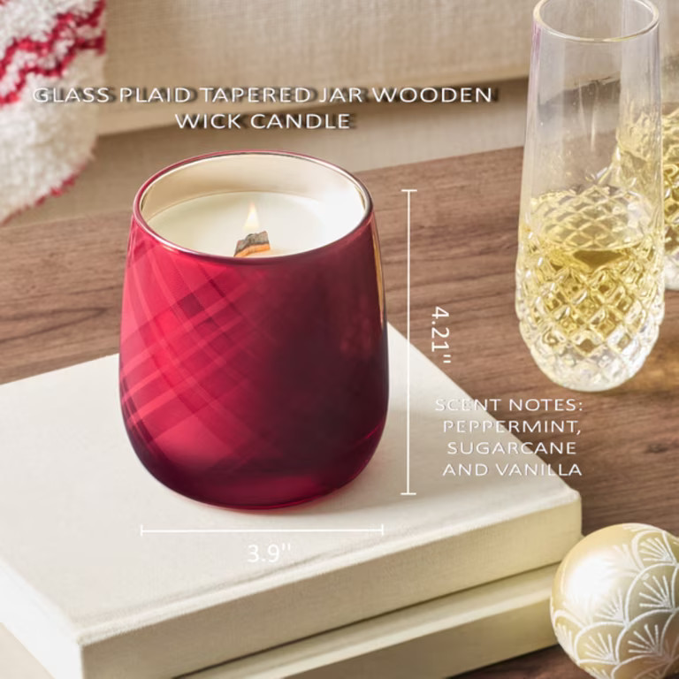 Better Homes & Gardens Candy Cane Scented Wooden 1-Wick Glass Jar Candle, 14.5 oz | Walmart (US)