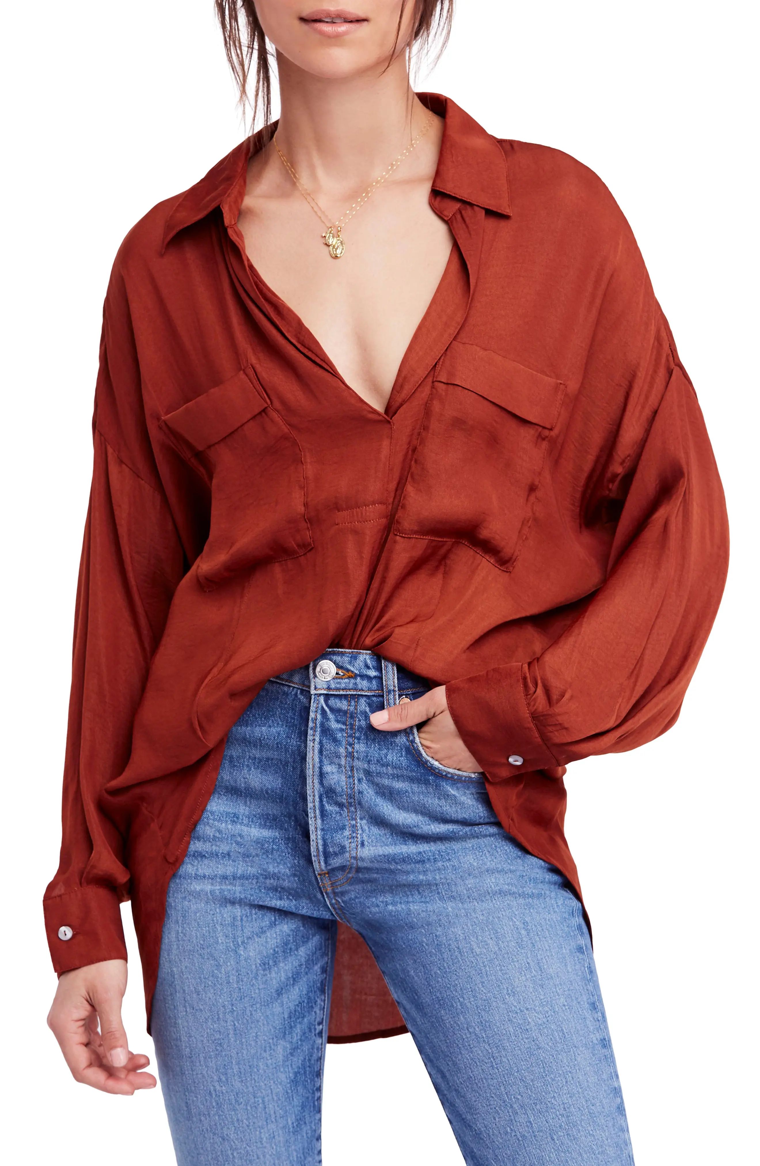 Women's Free People Starry Dreams Shirt, Size X-Small - Red | Nordstrom