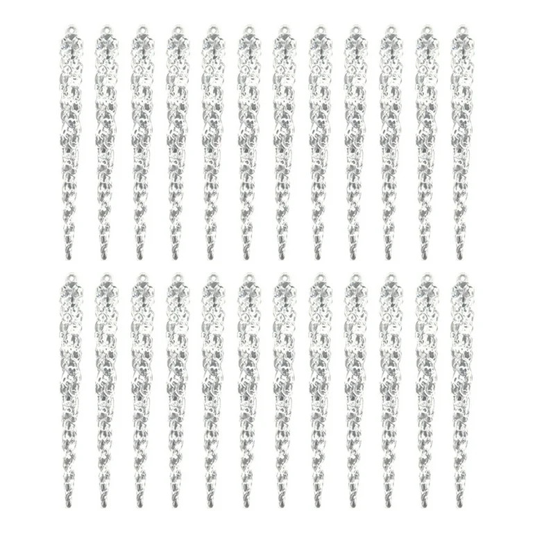 Clearance! Gheawn Hangs Clear Glass Icicle Christmas Ornament Set of 24 (Clear) - Walmart.com | Walmart (US)