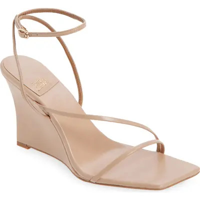 Jeffrey Campbell Highlight Ankle Strap Wedge Sandal in Nude at Nordstrom, Size 8.5 | Nordstrom