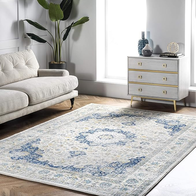 nuLOOM Persian Verona Distressed Accent Rug, 2' x 3', Blue | Amazon (US)