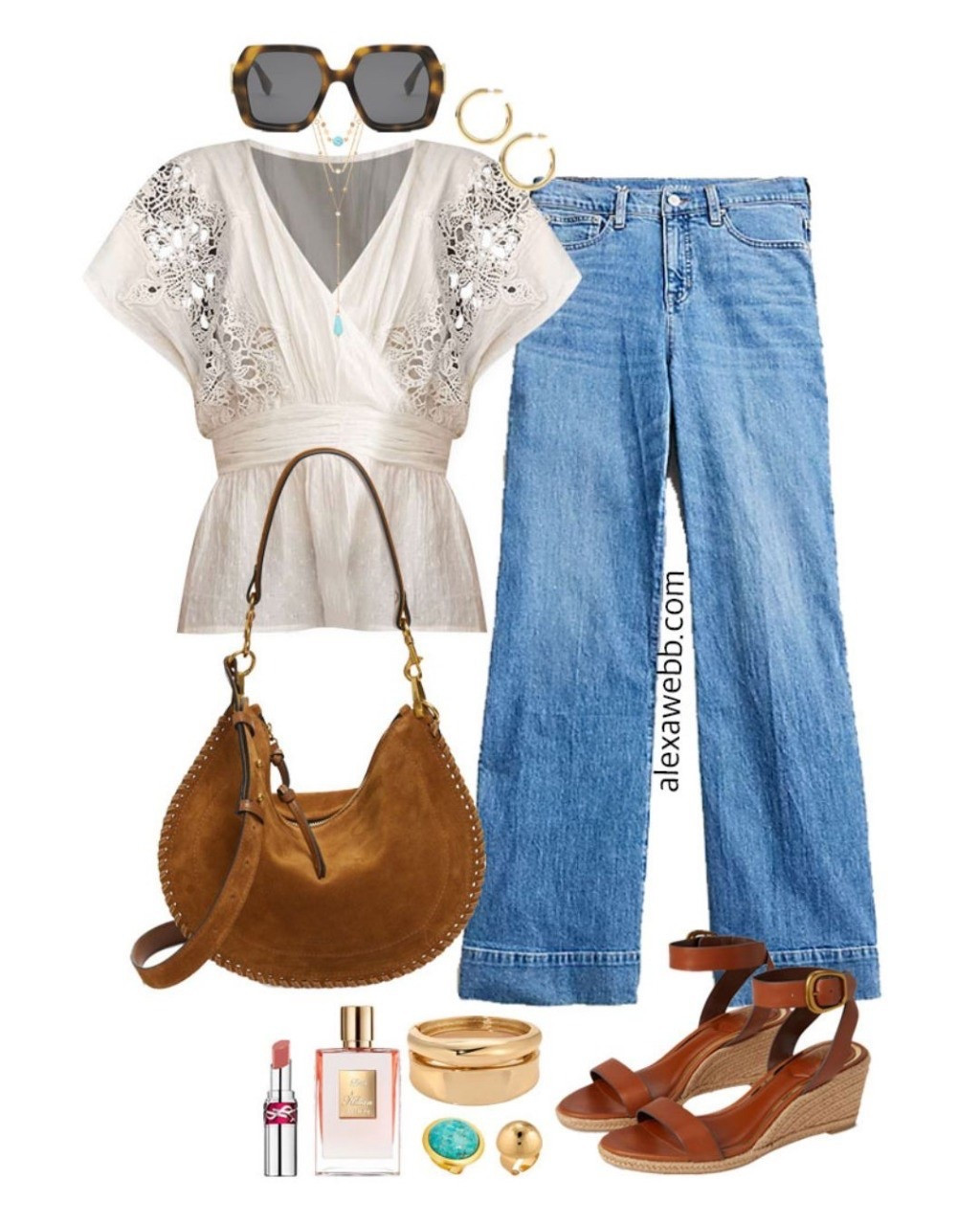 Plus Size Eyelet Boho Outfit - A plus size summer outfit that's a little boho. Alexa Webb #plussize

#LTKStyleTip #LTKSummerEdit #LTKPlusSize