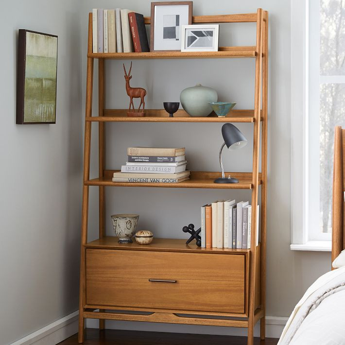 Mid-Century Bookshelf w/ Drawer (38") | West Elm (US)