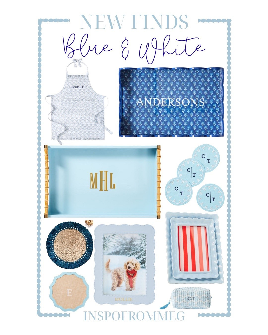New Blue & White Finds 💙🤍
Chic monograms + timeless coastal accents = the perfect home refresh! These pieces make incredible personalized gifts too — tap to shop everything directly on my LTK! ✨

#inspfrofrommeg #LTKhome #blueandwhite #monogrammedhome #grandmillennialstyle #coastalgrandma #preppyhome #homedecorlove #giftideas #monograms #LTKfinds #homestyling #classicdecor #homefavorites #taptoShop

#LTKFindsUnder100 #LTKHome #LTKGiftGuide