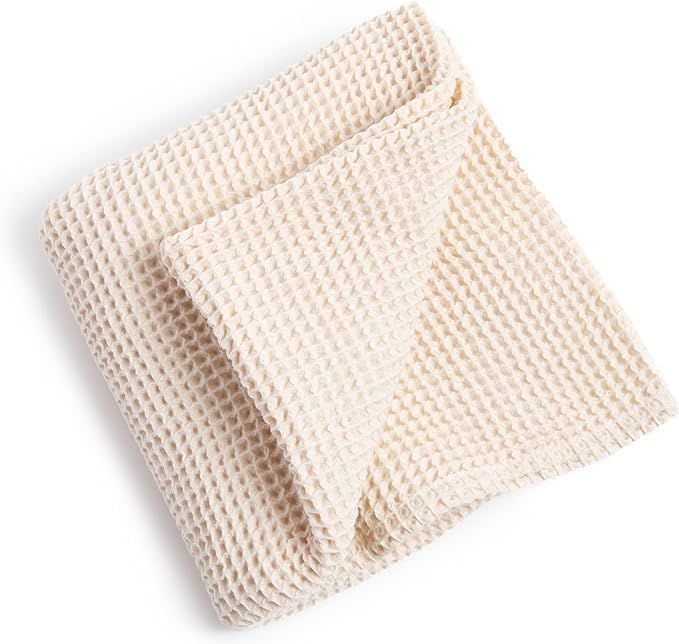 judith + lain Waffle Knit Swaddle Boho Baby Blanket - 39"x39" Neutral Receiving Blankets 100% Cot... | Amazon (US)