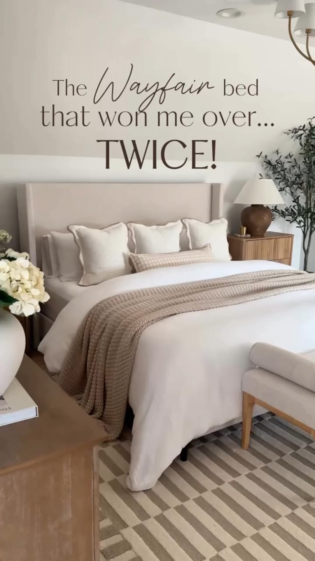 My most loved bed is finally back in stock… and I loved it so much, I bought it twice. 🤎

We have it in our primary bedroom (King) and again in my daughter’s room (Queen).
It gives that designer look for less and under $430!
So cozy, neutral, and timeless… this one’s a forever favorite. 🤌

 #neutralbedroom #ltkhome #wayfairfinds #wayfairbed #bedroominspo #modernorganic

#LTKSaleAlert #LTKStyleTip #LTKHome