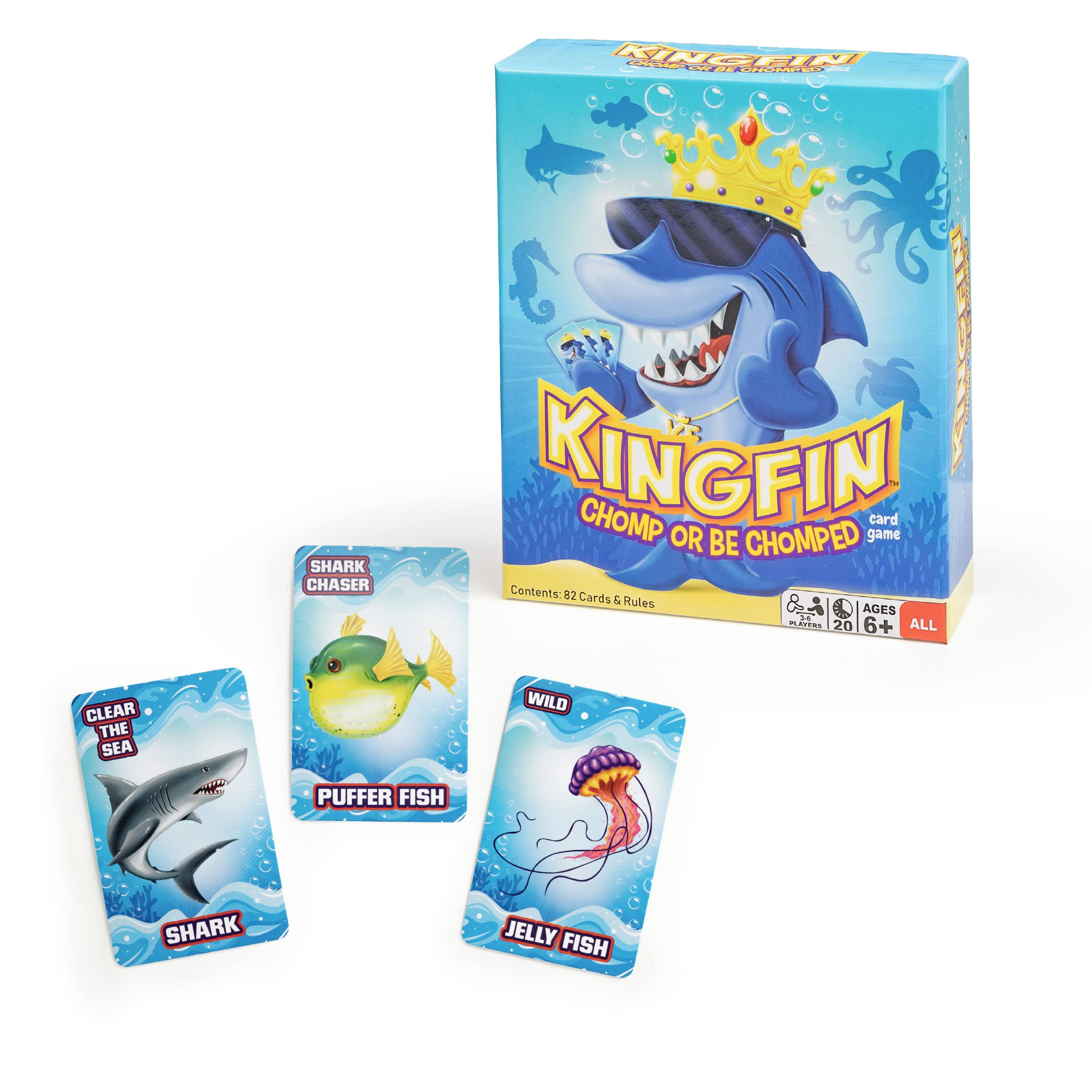 Continuum Games Kingfin Chomped or Be Chomped Card Game for Kids Teens and Adults, 3 to 6 Players... | Amazon (US)