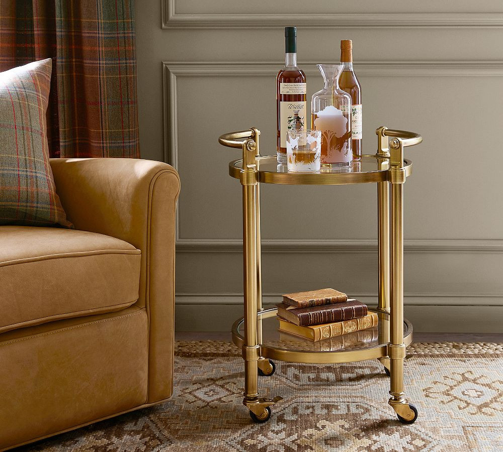 Everson Round Metal Bar Cart (20") | Pottery Barn (US)