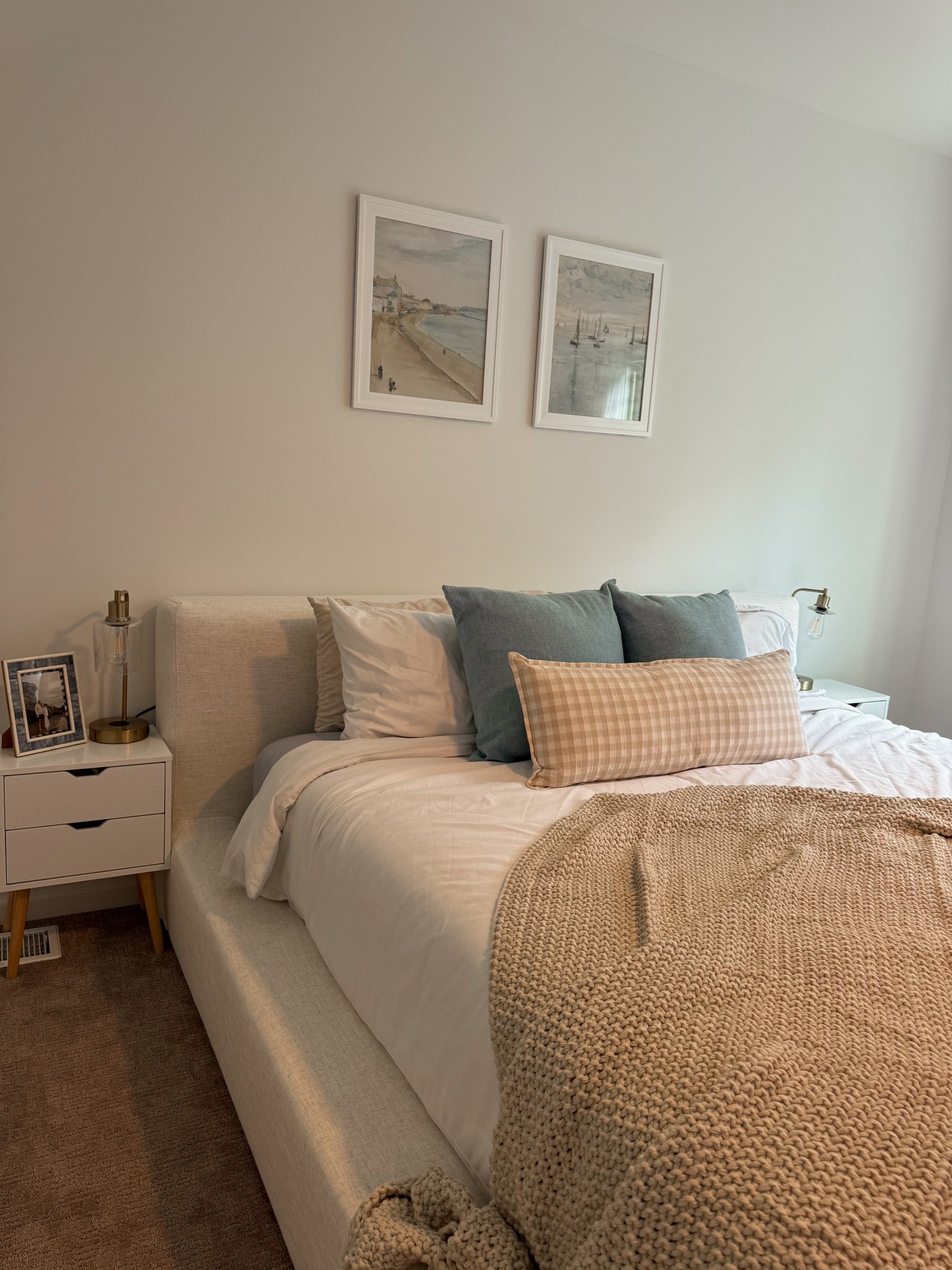 Cozy costal inspired bed set up🤍 

I loveee this soft bed frame, it made my bed feel so much more cozy

#LTKHome #LTKSaleAlert