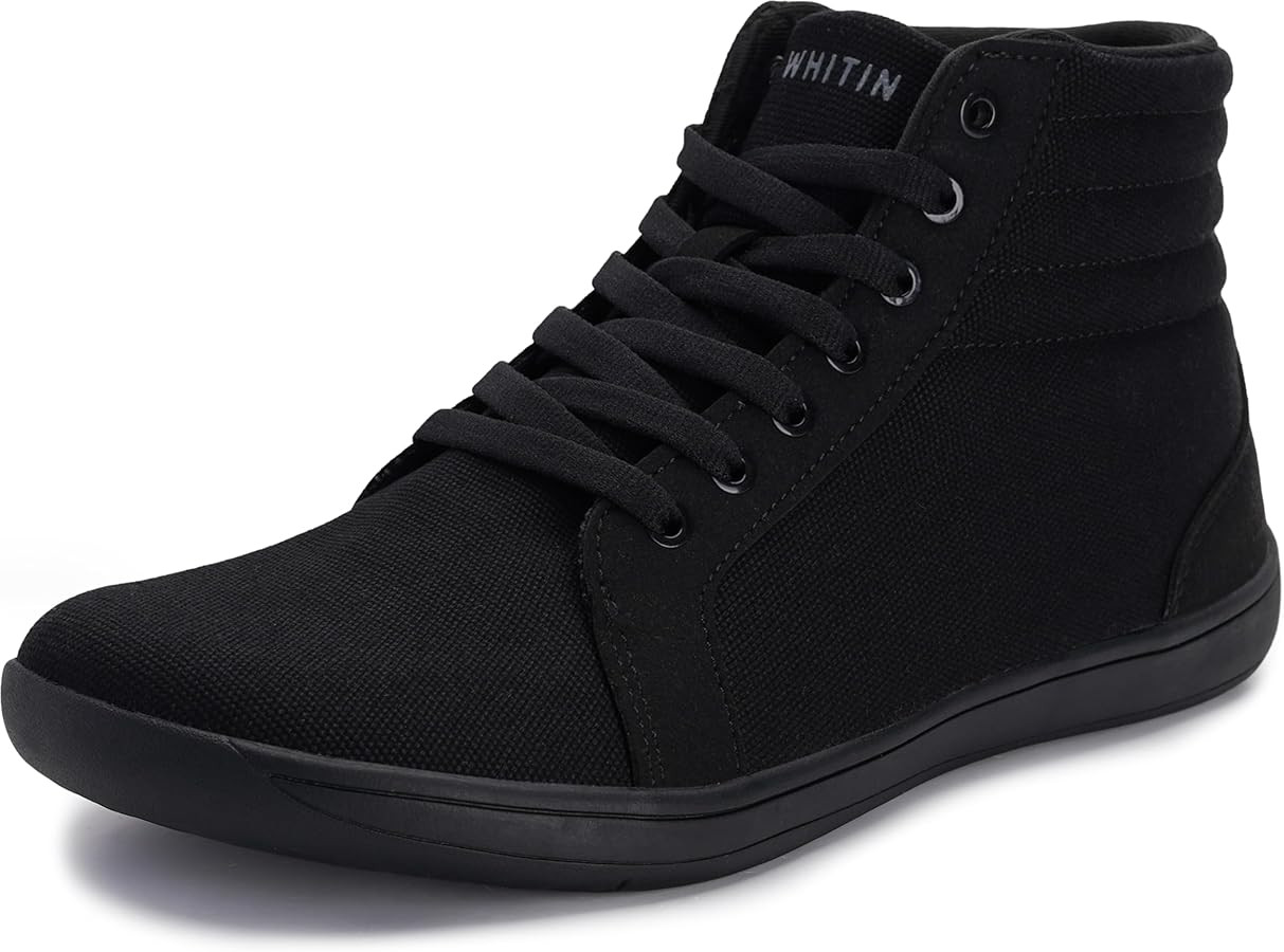 WHITIN Men's Wide Hi-top Minimalist Barefoot Sneakers | Zero Drop Sole | Cushioned Ankle Support | Amazon (US)