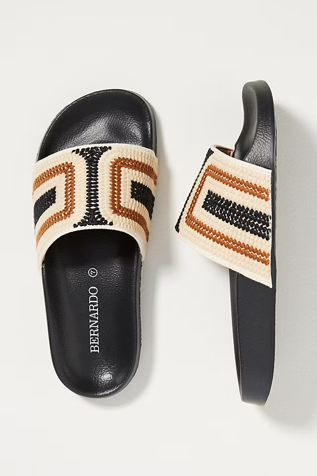 Bernardo Embroidered Slide Sandals | Anthropologie (US)