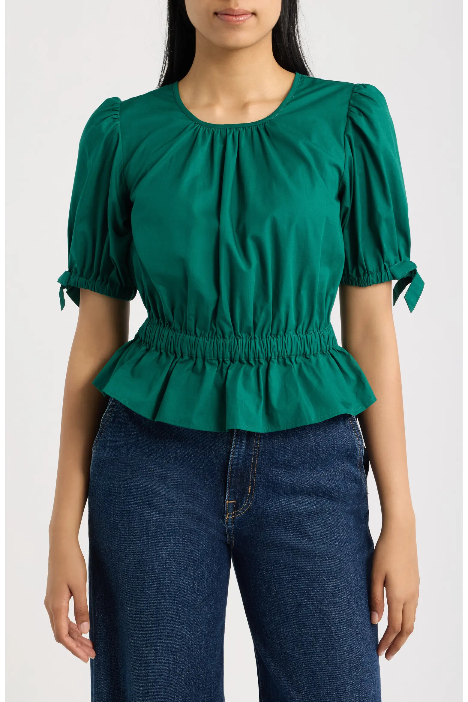 Balloon Sleeve Cotton Poplin Top (Women) | Nordstrom | Nordstrom
