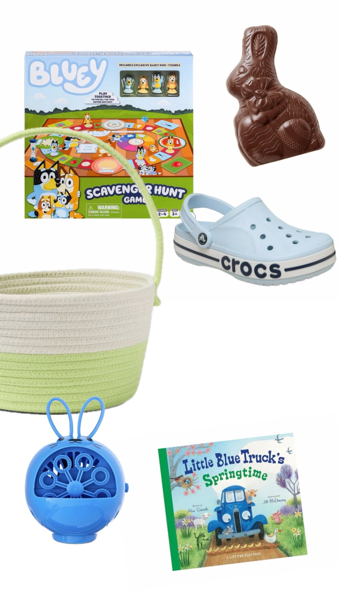 Easter basket filler ideas for little boys.
- books
- shoes
- bubble machine 
- board games
- candy
- crafts

#LTKmomlife #LTKSeasonal #LTKKids