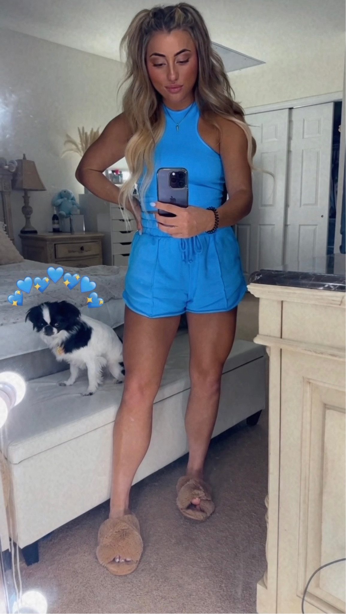 Rainy day blues 💙 everything is from Target and so comfortable. Size small in the shorts and I sized down to an XS in the tank so that it would be more compressive. Also linked my favorite sticky bra from Amazon that is perfect for halter styles and backless styles 

#LTKunder50 #LTKFind #LTKfit
