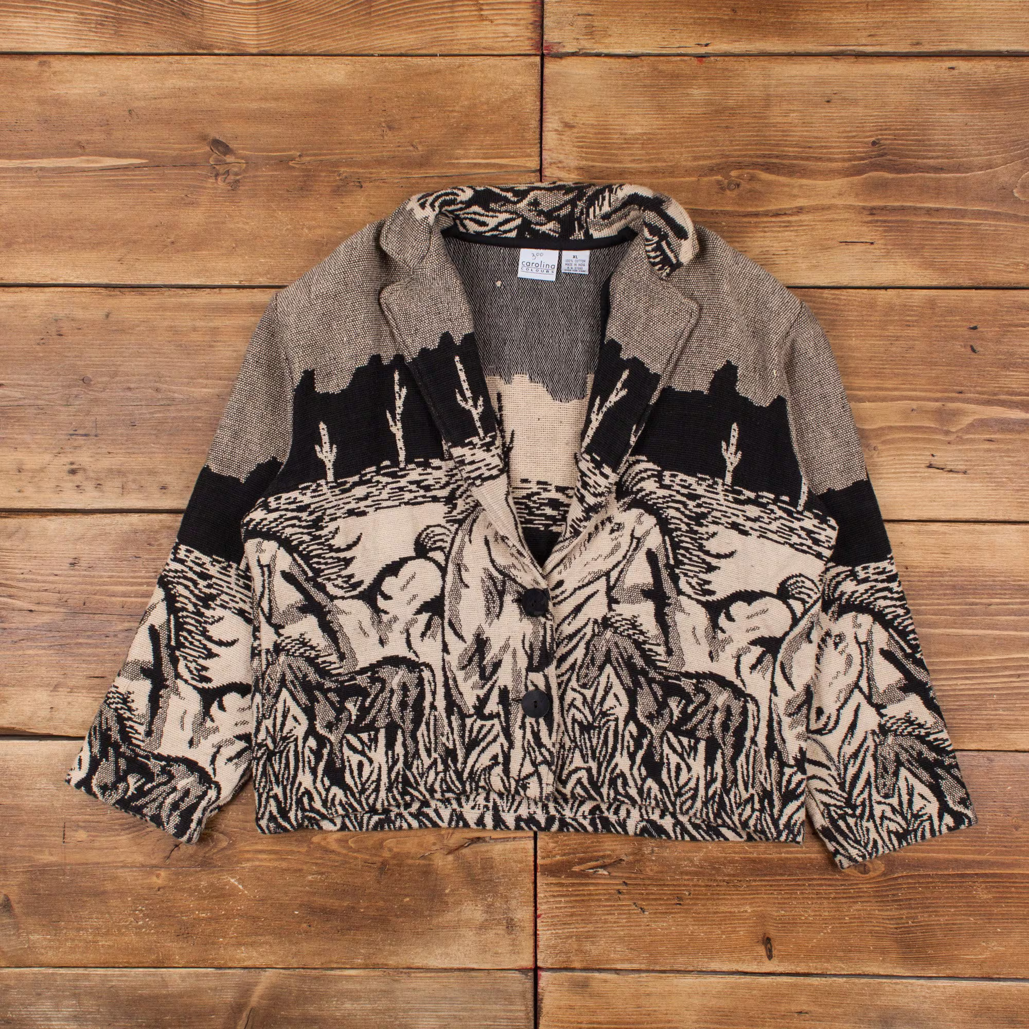 Vintage Cowgirl Western Blazer XL 90s Southwestern Horses Woven Jacket Womens - Etsy Canada | Etsy (US)