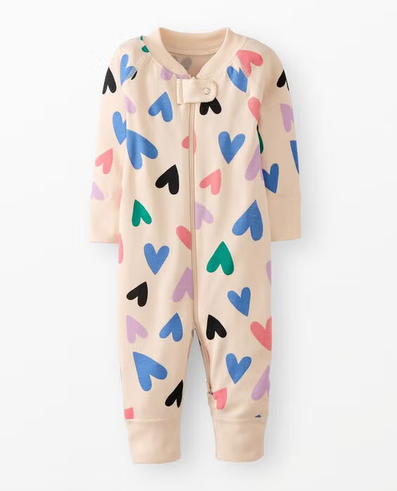 Baby Valentine's HannaJams™ Sleeper Pajamas in Fluttering Hearts - 100% Cotton - Girls' Size 0-3 mos by Hanna Andersson | Hanna Andersson