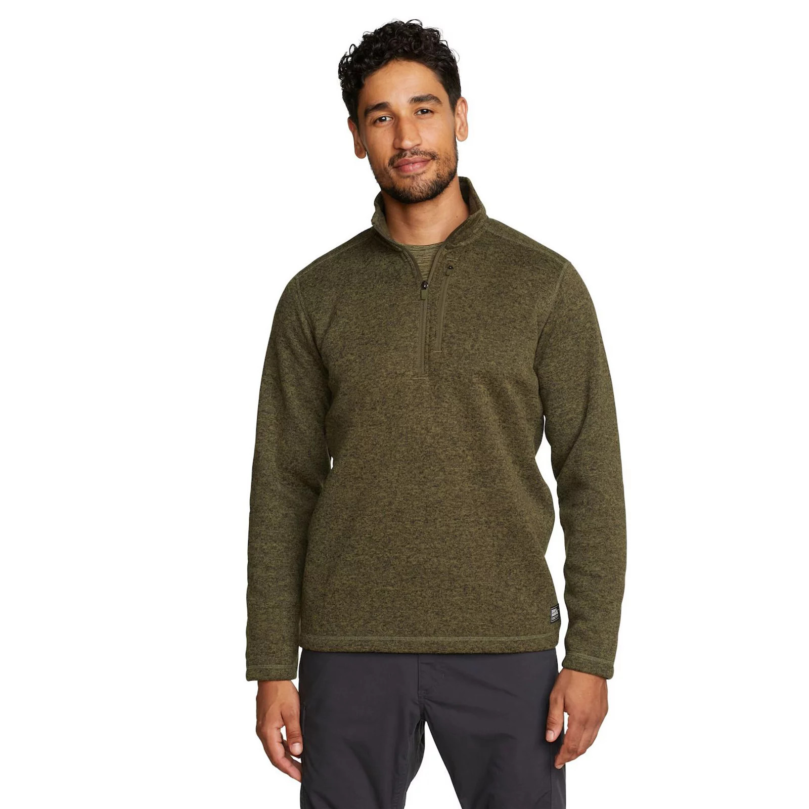 Men's Eddie Bauer Radiator Fleece Quarter Zip Pullover, Size: Small, Dark Fatigue | Kohl's