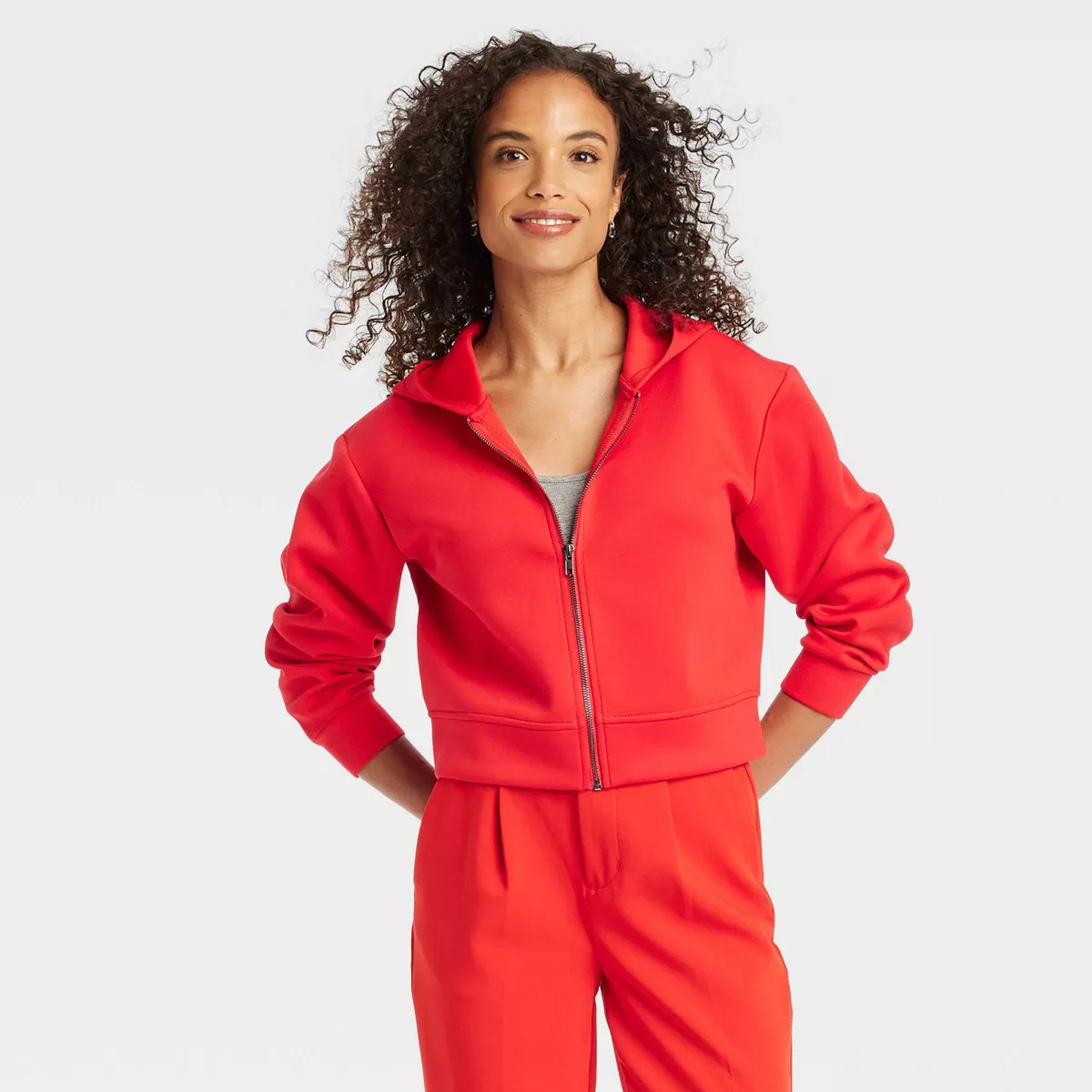 Women's Double Knit Zip Hoodie Sweatshirt - A New Day™ | Target