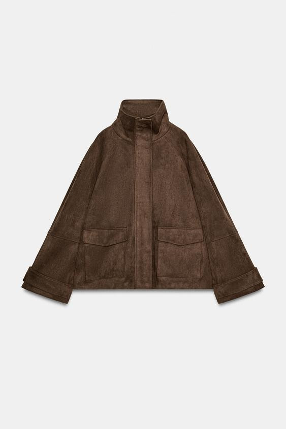 FAUX SUEDE POCKET JACKET | Zara US