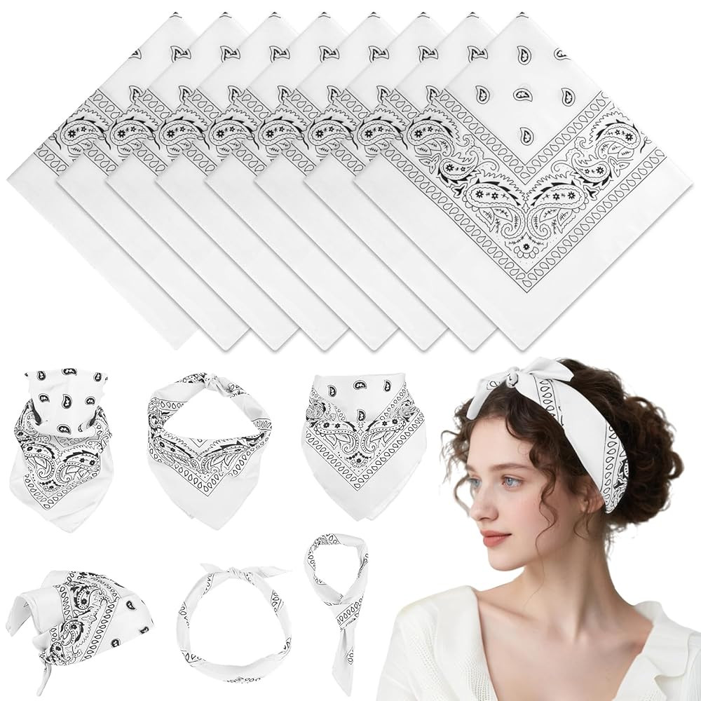 PLULON Bandanas for Men Women 4/12/24/30 Pack, Paisley Pattern Bandana Bulk Headbands Handkerchie... | Amazon (US)