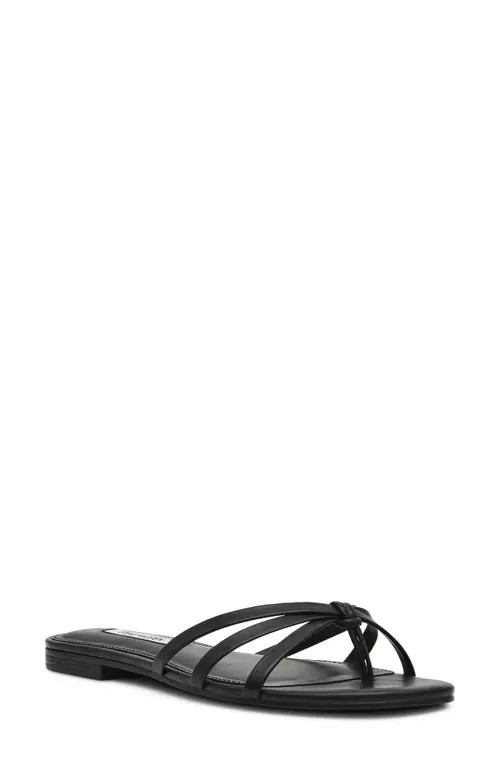 Steve Madden Calissi Flip Flop in Black Leather at Nordstrom, Size 10 | Nordstrom