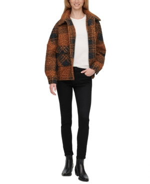 Calvin Klein Plaid Shirt-Jacket Coat | Macys (US)