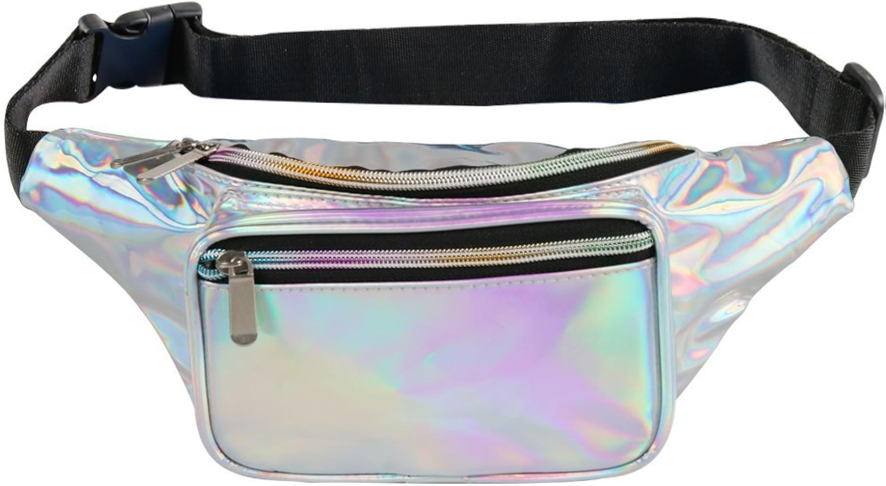 Holographic Fanny Pack– Fashion Rave Waist Bag with Adjustable Belt for Women and Men | Amazon (US)