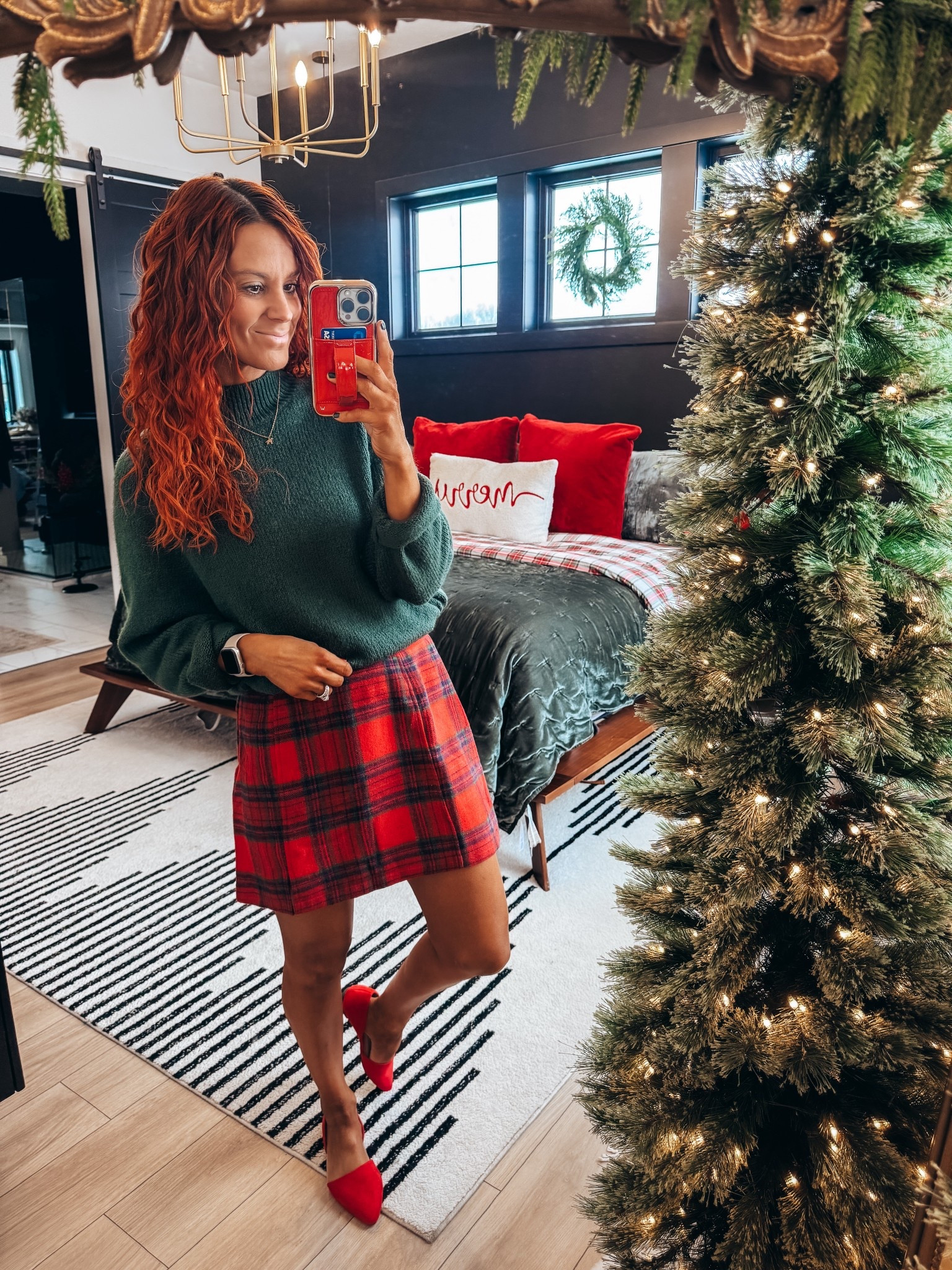 Hands down the best Christmas outfit I’ve bought this whole season!!! This skirt is only $26 and is the cutest thing ever! Has elastic in the back as well - so comfy fit. Wearing an xs! 

#LTKSaleAlert #LTKHoliday #LTKSeasonal