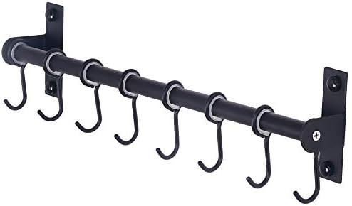 Dseap Pot Rack - Pots and Pans Hanging Rack Rail with 8 Hooks, Pot Hangers for Kitchen, Wall Moun... | Amazon (US)