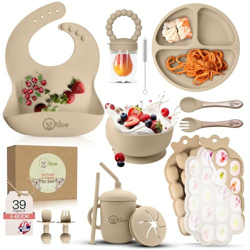 O'doe™Baby Weaning Set, 15 Pcs Silicone Baby Feeding Set BPA-Free | Amazon (UK)