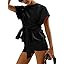 Fisoew Womens Summer Short Sleeves Tee Tops Crewneck Sweatshirt Tie Front Casual 2026 Trendy Fash... | Amazon (US)