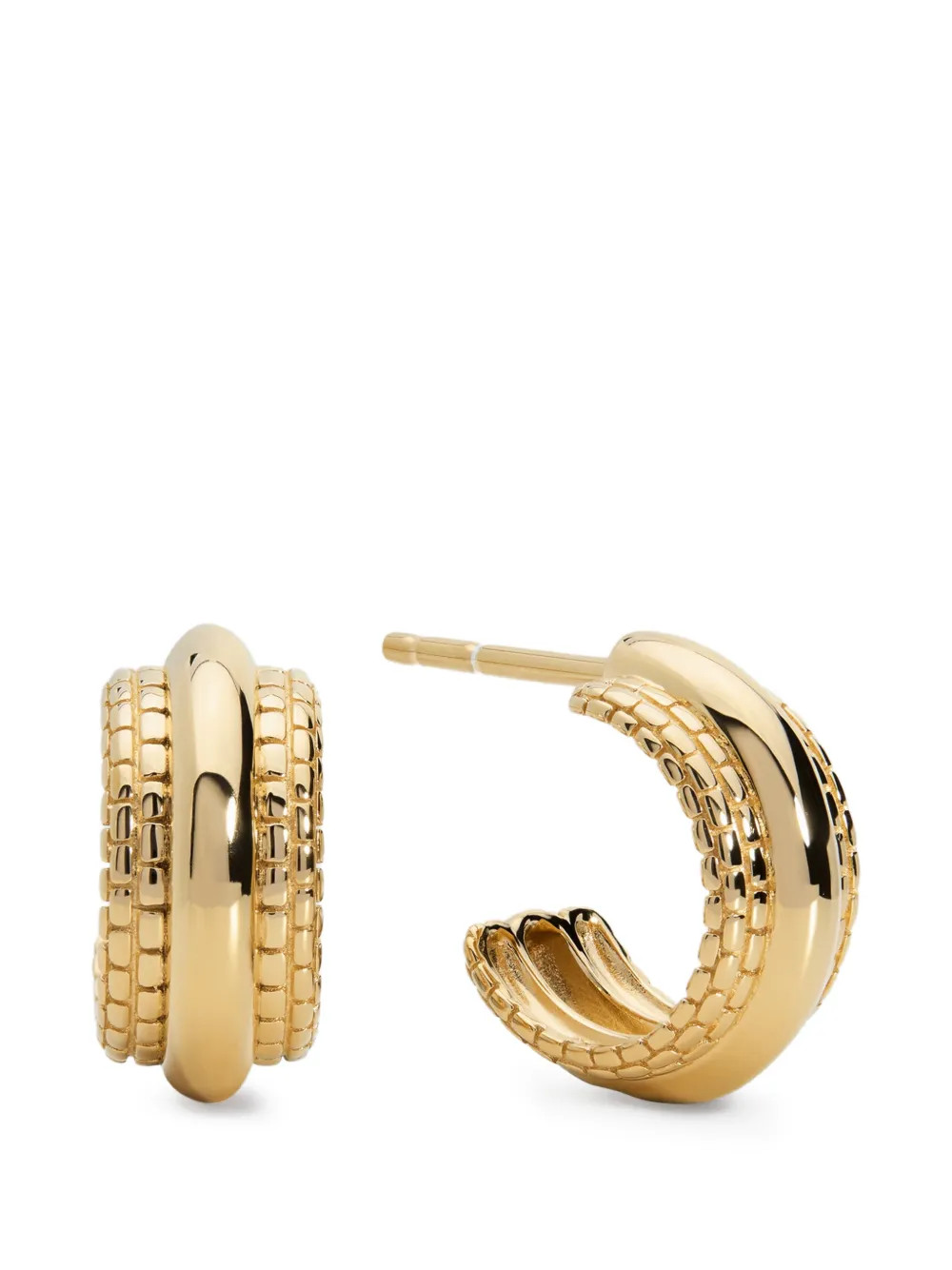 Monica Vinader Heirloom Bold Huggie Earrings | Gold | FARFETCH | Farfetch Global