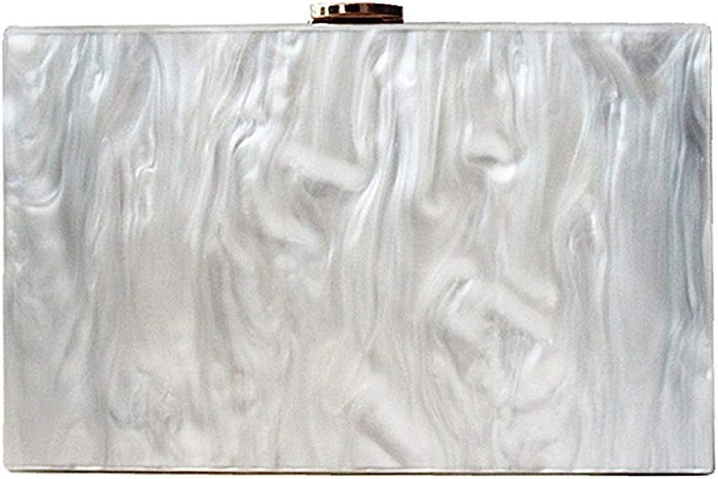 Fashion Accessory Women Bag Acrylic White Solid Night Dinner Handbag Woman Wedding Evening Bag Tr... | Amazon (US)