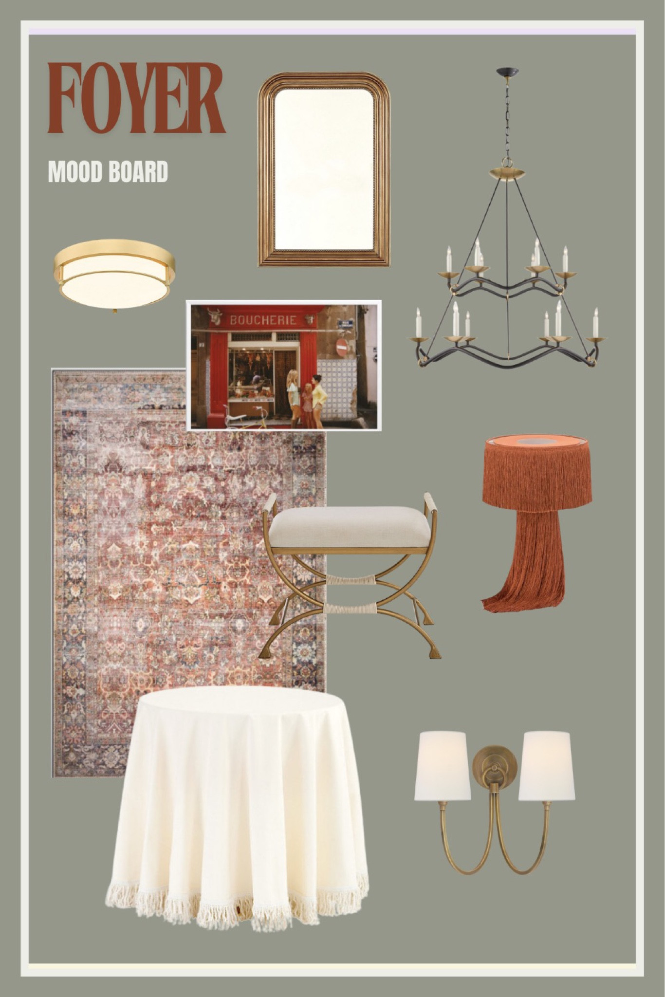 Grand foyer mood board - evergreen fog, visual comfort, slim aarons 

#LTKStyleTip #LTKHome #LTKFamily