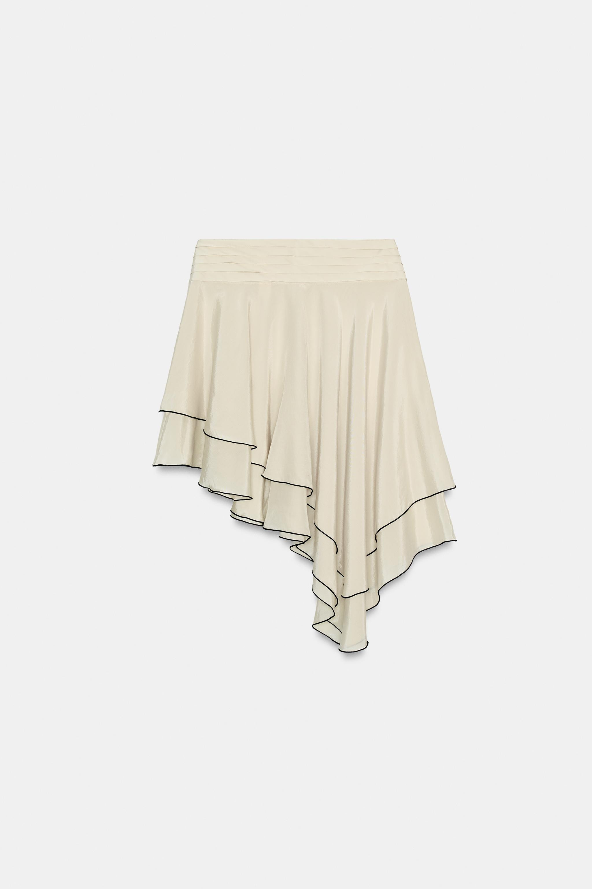 ASYMMETRIC RUFFLED SKIRT ZW COLLECTION | Zara US