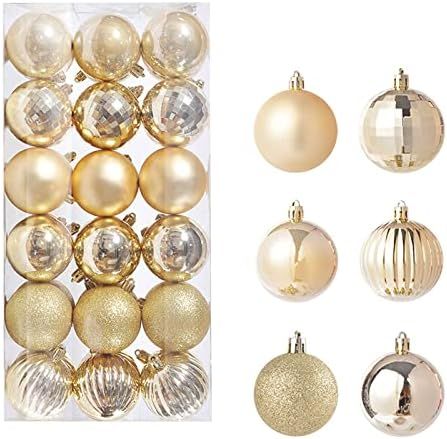 36 Pcs Christmas Ball Ornaments , Christmas Shatterproof Balls Ornaments Set Multi-Colors for Chr... | Amazon (US)