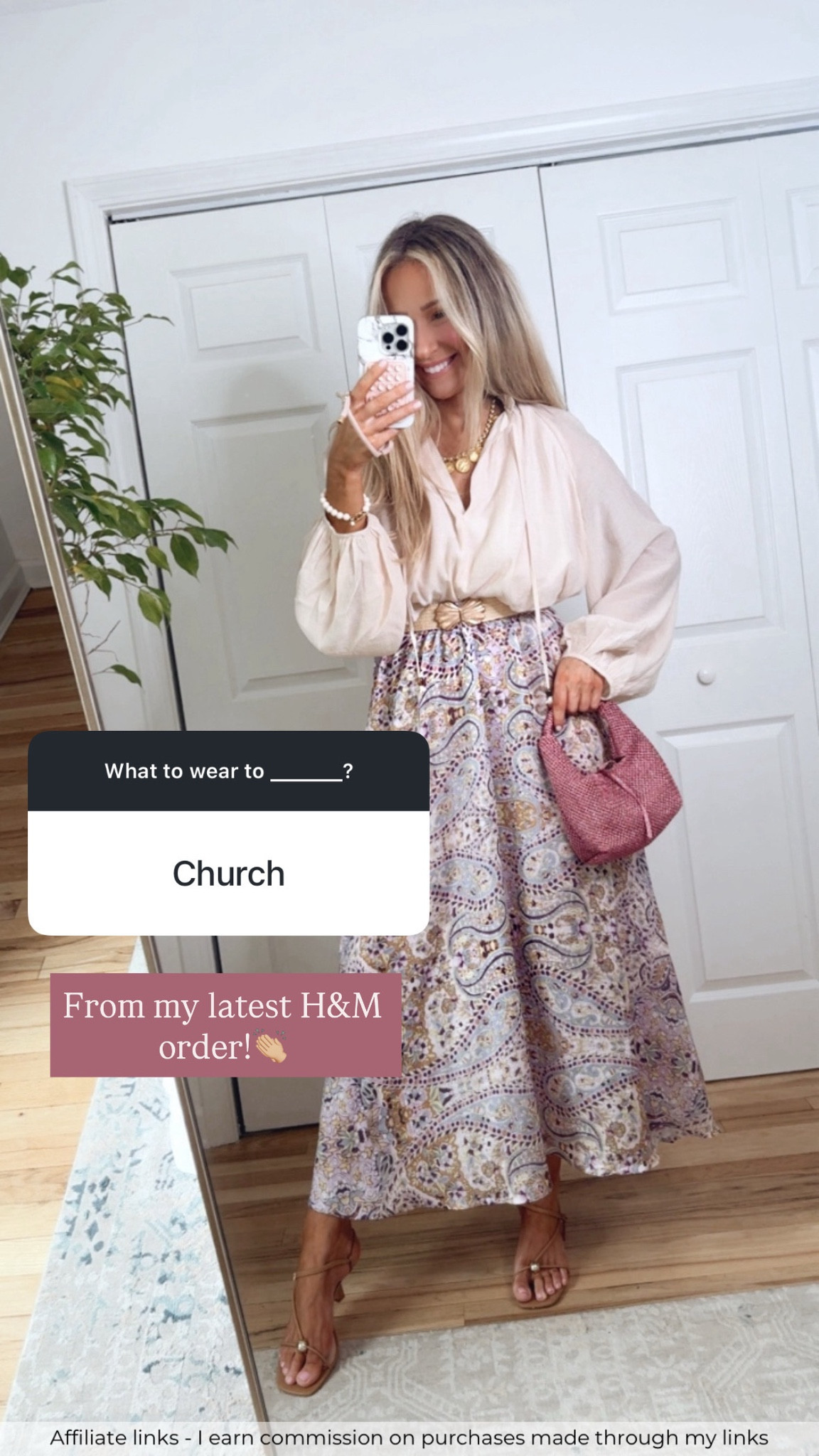 Affiliate links - I earn commission on purchases made through my links | H&M outfit
Church outfit
Paisley skirt
Flowy top