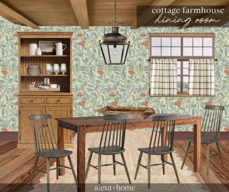 Cottage farmhouse dining room, rustic dining room, vintage dining room, country inspired dining , vintage furniture 

#LTKhome