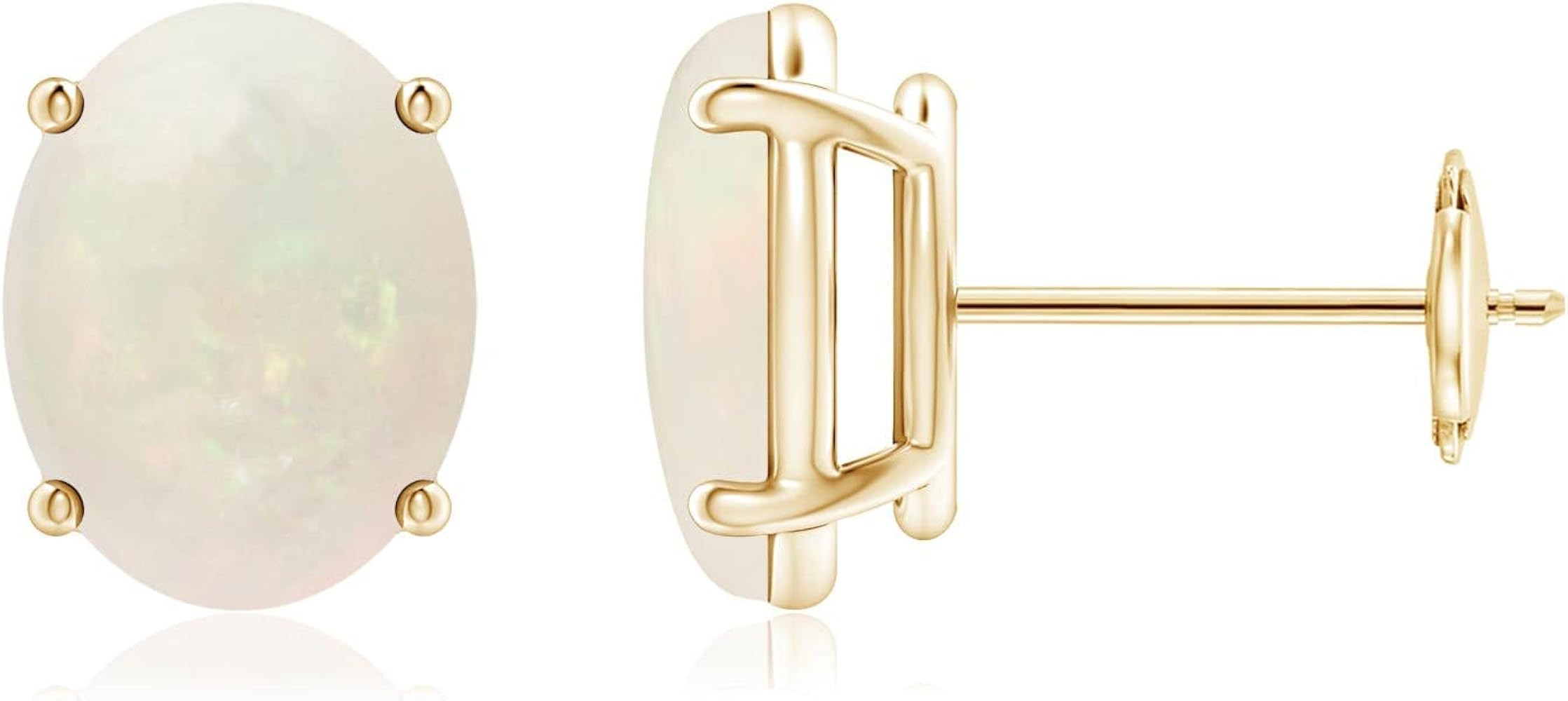 ANGARA Natural Opal Earrings for Women | Oval Shape Opal Classic Earrings in 14K Solid Gold/Plati... | Amazon (US)