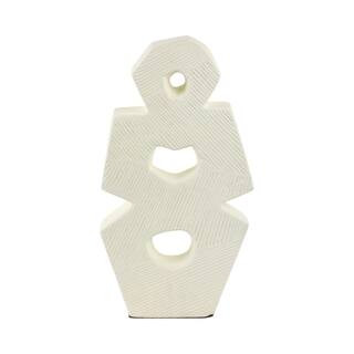 Liv & Skye Ivory 9 in. x 18 in. Ceramic Modern Abstract Sculpture 21230-02 - The Home Depot | The Home Depot