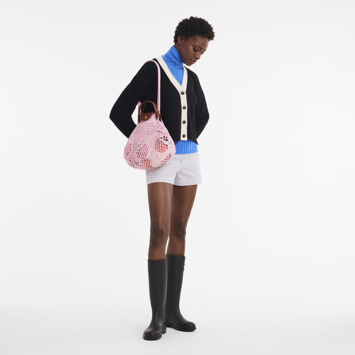Mesh bag L Le Pliage filet Pink (10121HVH018) | Longchamp US | Longchamp