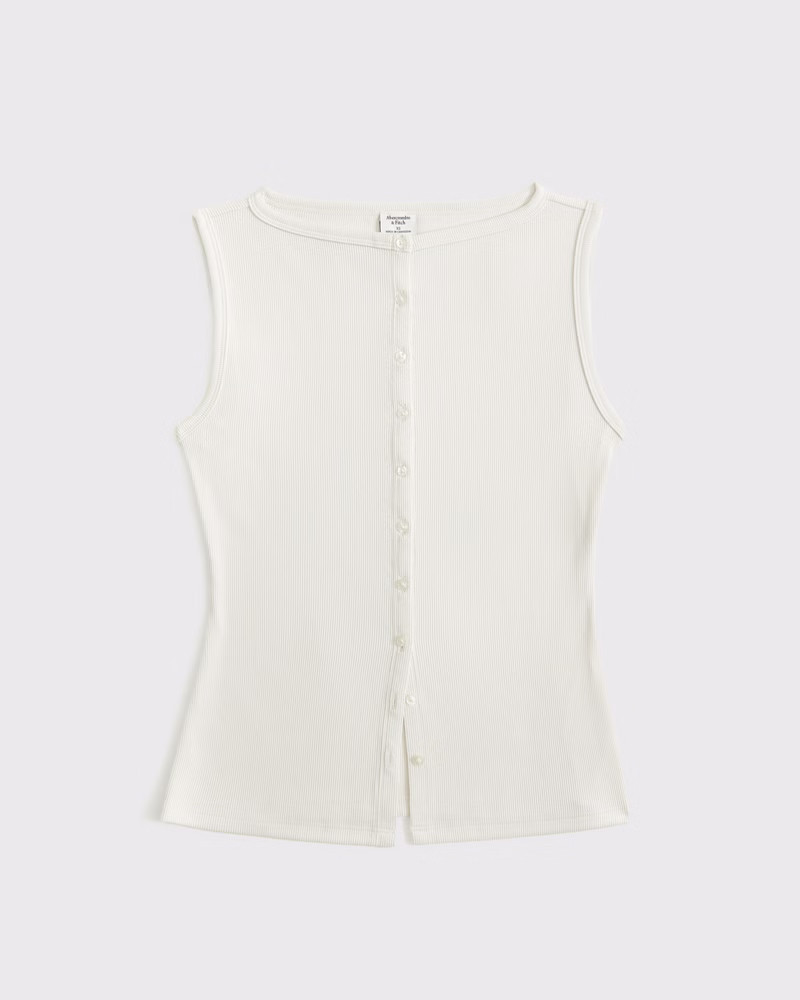 Abercrombie & Fitch Women's Slash Button-Through Top in Warm Beige - Size S | Abercrombie & Fitch (US)