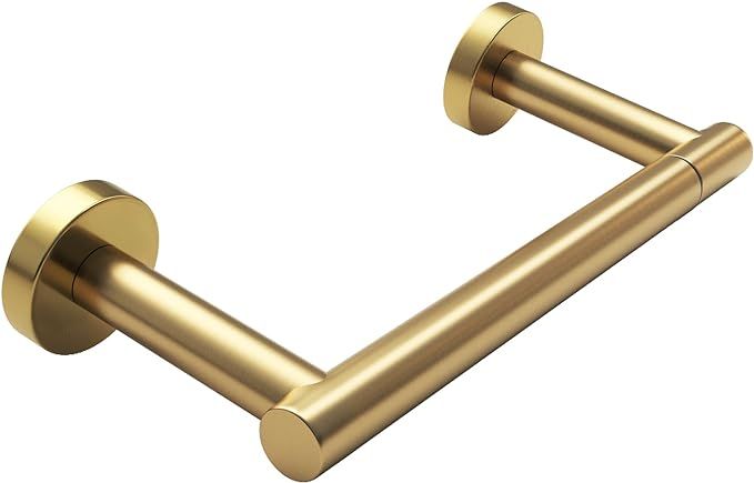 Brushed Brass Toilet Paper Holder, Bathroom Pivoting Tissue Holder Wall Mount with Template, SUS3... | Amazon (US)