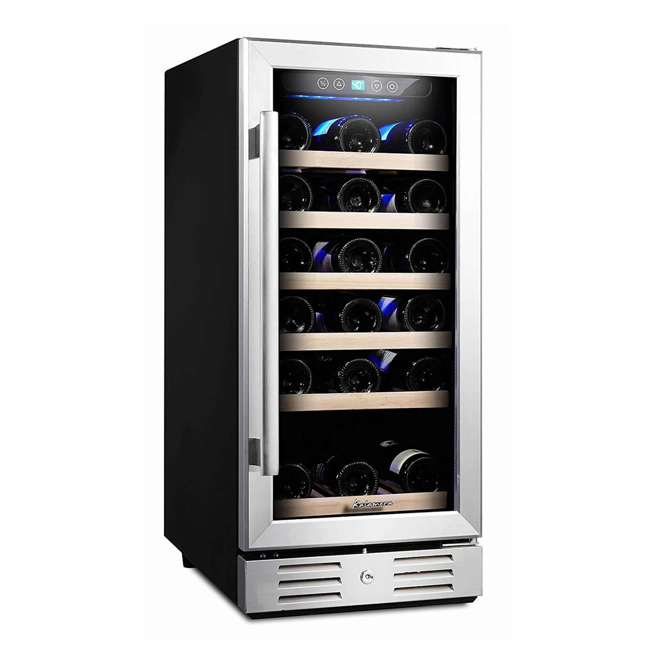 Kalamera Single Zone 14.9'' 30 Bottle Wine Refrigerator with Reversible Door | Wayfair North America