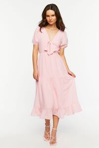 Gingham Chiffon Tiered Midi Dress | Forever 21 (US)