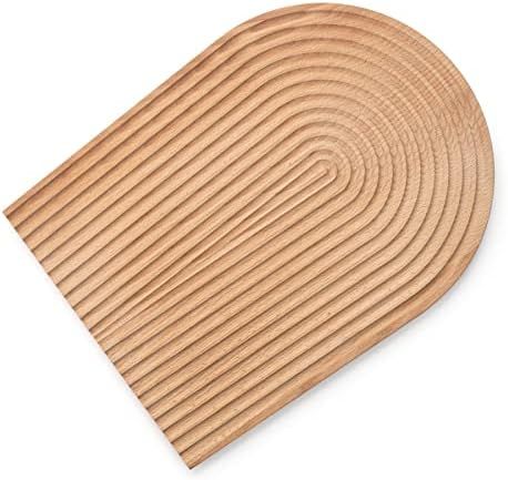 Decorative Wood Charcuterie Board, Wooden Serving Board, Kitchen Shelf Decor (Oval) | Amazon (US)