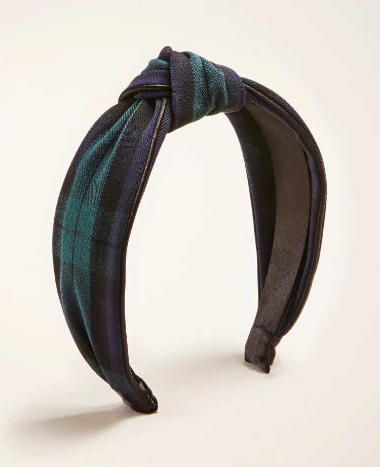 Blackwatch Plaid Knotted Headband | Ann Taylor | Ann Taylor (US)